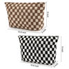 Picture of SOIDRAM 2 Pieces Makeup Bag Large Checkered Cosmetic Bag Brown Black Capacity Canvas Travel Toiletry Bag Organizer Cute Makeup Brushes Aesthetic Accessories Storage Bag for Women