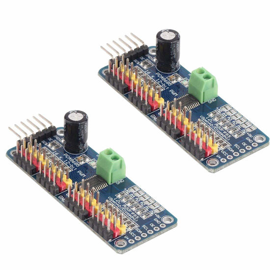 Picture of HiLetgo 2pcs PCA9685 16 Channel 12-Bit PWM Servo Motor Driver IIC Module for Arduino Robot