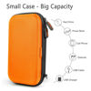 Picture of Orange Shockproof Hard EVA Carrying Case Travel Pouch for External Hard Drive, Power Bank, Cell Phone, Cable, Cord - Portable Small Electronic Accessories Organizer Storage Zipper Pouch