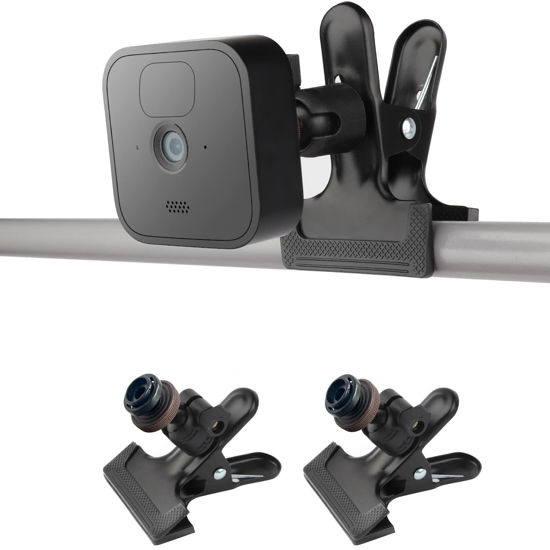 Picture of iTODOS 2 Pack Clip Clamp Mount for Blink Outdoor (3rd Gen) XT3 and Blink XT XT2,Blink Mini, Metal Desk Clip Clamp Holder, Attach Your Blink Home Security Camera Wherever You Like Without Any Tools