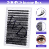 Picture of Individual Lashes DIY Eyelash Clusters 300PCS C/D Curl Lash Clusters Comfortable Cat Eye Lashes Super Soft Reusable Wispy Lashes Self Application Lash Clusters(300PCS-40D-0.07DD,8-16mm Mixed Tray)