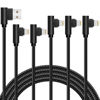 Picture of iPhone Cable 5 Pack(3/3/6/6/10FT) MFI Certified iPhone Cable Lightning Fast Charger Nylon Braided Data Cord 90 Degree Elbow for Game Video Compatible with iPhone 12 11 Pro Max XR XS Max iPod (Black)