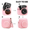 Picture of Protective Camera Case for Fujifilm Instax Mini 11 12 9 Instant Camera with Instax Mini Album, Photo Album for Fujifilm Instax Mini Camrea, PU Leather Bag Cover with Removable Adjustable Strar (Pink)