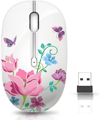 Picture of Wireless Mouse with Nano Receiver for PC, Laptop, Notebook, Computer, MacBook, Less Noise, Portable Mobile Optical Mice