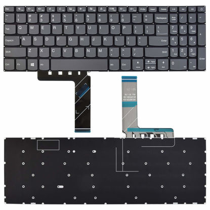 Picture of SUNMALL Replacement Keyboard Compatible with Lenovo V145-15AST V320-17isk V320-17ikb.IdeaPad 130-15AST 320-15ABR 320-15AST 320-15IAP 320-17AST 320-17ISK 330-15AST US Layout Grey No Frame