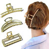 Picture of Big Metal Hair Claw Clips Large Gold Metal Strong Hold Hair Claw Clips 4 Inch Non-Slip Hair Clips Accessories for Women 3 Styles