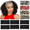 Picture of RITOPER Boho Black Wide Headbands for Women, 10 Pack Yoga Workout Head Bands Hair Bands for Women's Hair, Leopard Printed African Headbands for Wigs Head Wrap Hair Wrap