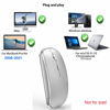 Picture of JETTA Rechargeable Wireless Mouse for Mac Wireless Mouse for Laptop iMac MacBook Pro MacBook Air Desktop Computer Chromebook Windows (Silver)