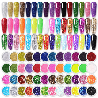 Picture of BORN PRETTY Nail Art Sequins Nail Art Glitter Powder Flakes Iridescent Pigment Paillettes Sparkly Sequins Design for Manicure Decoration Accessories 48 Boxes