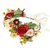 Picture of DDazzling Women Flower Headband Wreath Crown Floral Wedding Garland Wedding Festivals Photo Props (Red and White)