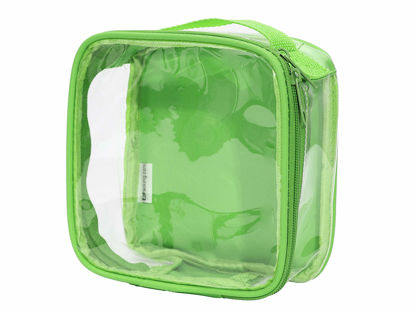 Picture of Clear TSA Approved 3-1-1 Travel Toiletry Bag for Carry On / Quart Size Transparent Liquids Pouch for Airport Security / Reusable See Through Vinyl & PVC Plastic Organizer for Men and Women (Green)