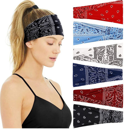 Picture of Huachi Bandana Headbands for Women Wide Boho Womens Headbands Summer Fashion Hair Accessories