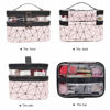 Picture of MKPCW Makeup Bag Double layer Travel Cosmetic Case Make up Organizer Toiletry Bag (Pink)