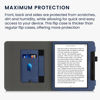 Picture of kwmobile Case Compatible with Kobo Sage - PU Leather Synthetic Suede Cover with Magnetic Closure, Kickstand, Hand Strap, Card Slot - Dark Blue/Grey