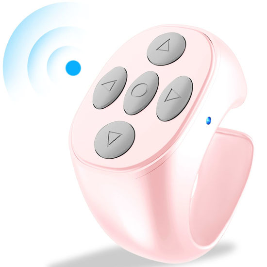 Picture of Bluetooth Remote Control for TIK Tok Kindle App Page Turner, Wireless Scrolling Ring for TikTok, iPhone, iPad, Phone, iOS, Android, Photo Clicker Selfie Button Camera Shutter Video Recording - Pink