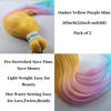 Picture of Ombre Braiding Hair Pre stretched Yellow Lavender Mint Kanekalon Human Hair Braiding Box Braiding Hair 26 Inch