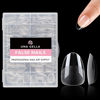 Picture of UNA GELLA Extra Short Almond Nail Tips Full Cover 504PCS Gel x Nail Tips Short Almond Shaped Nails Tips Soft Gelly Gel Clear Fake Nails Tip for Acrylic Nail Tip Soak Off Home DIY Salon Nails 12 Sizes