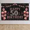 Picture of Trgowaul 50th Birthday Decorations for Women - Rose Gold 50th Birthday Banner Backdrop 50th Birthday Party Suppiles Photography Supplies Background Happy 50th Birthday Banner