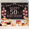 Picture of Trgowaul 50th Birthday Decorations for Women - Rose Gold 50th Birthday Banner Backdrop 50th Birthday Party Suppiles Photography Supplies Background Happy 50th Birthday Banner