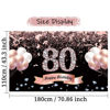 Picture of Trgowaul 80th Birthday Decorations for Women Rose Gold Birthday Backdrop Banner 5.9 X 3.6 Fts Happy Birthday Party Suppiles Photography Supplies Background Happy 80th Birthday Decoration