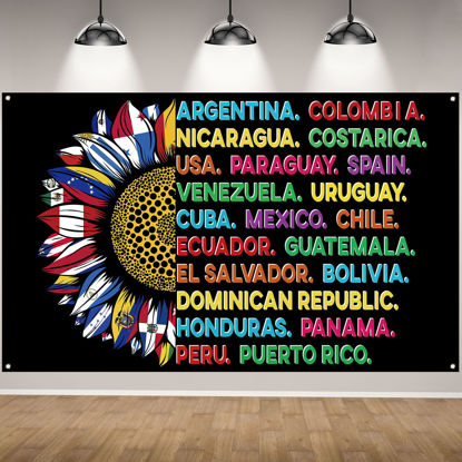 Picture of Hispanic Heritage Month Decorations Hispanic Heritage Month Banner Latin American Backdrop Spanish Classroom Decorations National Hispanic Heritage Month Decorations and Supplies for Classroom Home