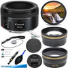 Picture of EF 50mm f/1.8 STM Lens with Lens Caps - Expo Advanced Bundle with UV Filter + Wide Angle + Telephoto + Brush Pen + Dust Blower + Lens Cap Keeper + Fiber Cloth + Lens Caps (10PCS)