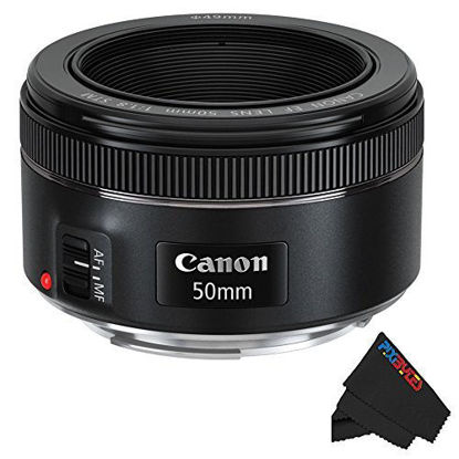 Picture of Canon EF 50mm f/1.8 STM Lens + Pixibytes Exclusive Microfiber Cleaning Cloth