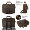 Picture of Leather Briefcase for Men 15.6 Inch Laptop Crossbody Shoulder Messenger Office Bag Brown Vintage Attache Case Handbag for Business Travel Work Lawyer