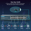 Picture of YuanLey 16 Port Gigabit PoE Switch with 2 Gigabit Uplink, 16 PoE+ Port 1000Mbps, 250W 802.3af/at, Metal Desktop/Rackmount, Unmanaged Plug and Play Network Switch