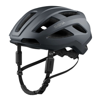 Picture of Sena C1 Smart Cycling Helmet with Bluetooth Intercom and Smartphone Connectivity for Music, GPS, and Phone Calls (Matte Gray, Large)