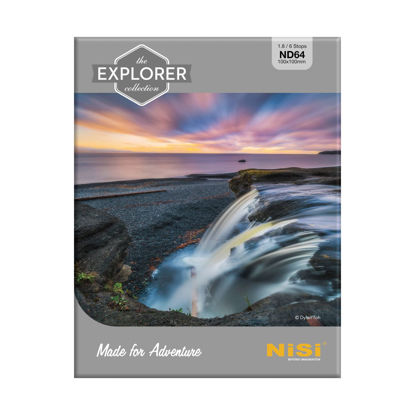 Picture of NiSi ND64 100x100mm Explorer Collection IR ND | Hardened Glass 6-Stop Neutral Density Lens Filter | Long-Exposure and Landscape Photography