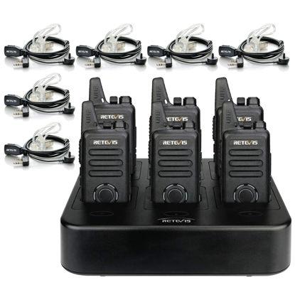 Retevis RT27 Walkie Talkies for Adults, Heavy Duty Two Way Radios, VOX  Hands Free, Local Alarm, Rugged 2 Way Radio (6 Pack) with Six-Way Charger,  for