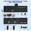 Picture of USB 3.0 HDMI + 2 DisplayPort KVM Switch 3 Monitors 2 Computers, 4K@60Hz Triple Monitor KVM Switch for 2 Computers Share 3 Monitors with 3 USB 3.0 Ports and Audio Microphone, Keyboard Mouse Switcher