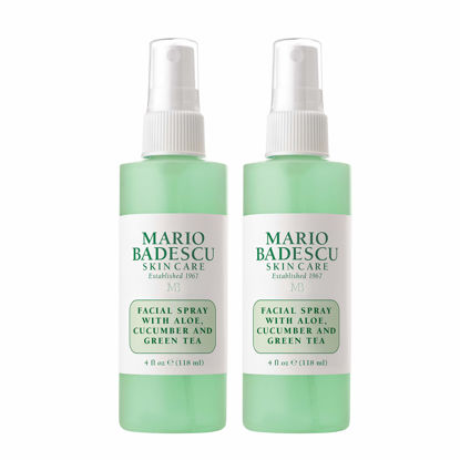 Picture of Mario Badescu Facial Spray with Aloe, Cucumber and Green Tea for All Skin Types | Face Mist that Hydrates & Invigorates | 4 Fl Oz(Pack of 2)