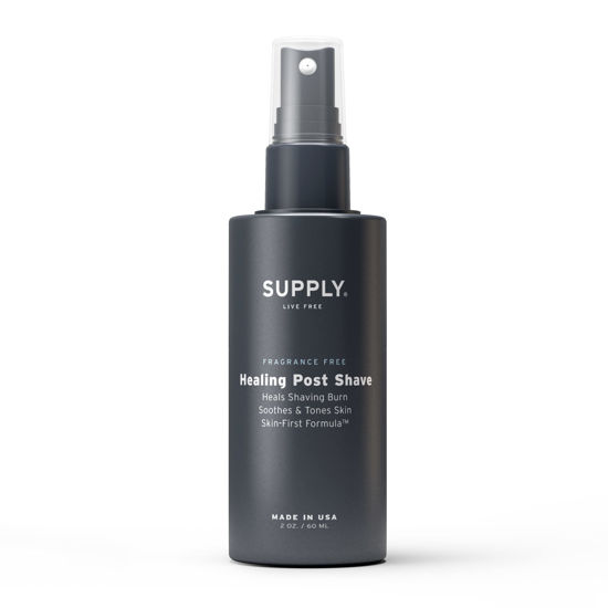 Picture of SUPPLY Healing Post Shave - Fragrance Free After Shave - Nourishes Skin, Soothes Irritation, Boosts Cell Repair - Natural, Alcohol Free After Shave for Men - Safe for Sensitive, Acne-Prone Skin - 2 Oz Bottle