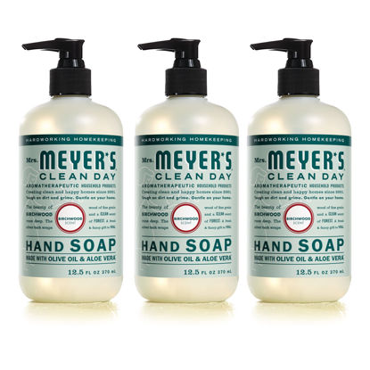 Picture of MRS. MEYER'S CLEAN DAY Hand Soap, Made with Essential Oils, Biodegradable Formula, Birchwood, 12.5 Fl. Oz - Pack Of 3