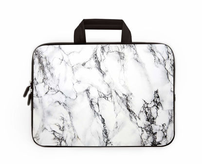 Picture of 11" 11.6" 12" 12.1" 12.5" inch Laptop Carrying Bag Chromebook Case Notebook Ultrabook Bag Tablet Cover Neoprene Sleeve Fit Apple MacBook Air Samsung Google Acer HP DELL Lenovo Asus (White Marble)