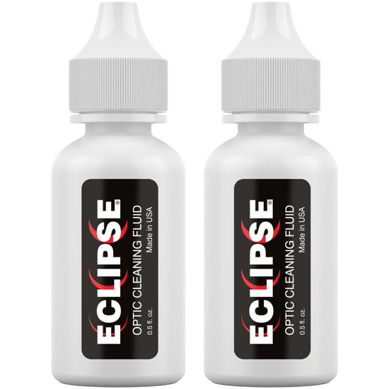 Picture of Eclipse Optic Cleaning Solution - Camera Lens and Digital Sensor Cleaner Fluid - Works with All Cameras, Binoculars, and Other Optical Products - Dropper Tip (15ml) - 0.5oz (2-Pack)