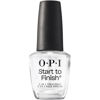 Picture of OPI Start to Finish, 3-in-1 Treatment, Base Coat, Top Coat, Nail Strengthener, Vitamin A & E, Vegan Formula, Long Lasting Shine, Up to 7 Days of Wear as Top Coat, Clear, 0.5 fl oz