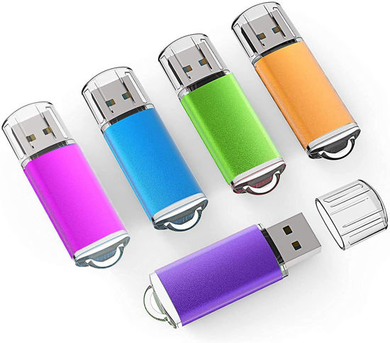 Picture of K&ZZ 5 Pack 64GB Flash Drive 64 GB USB Flash Drives USB 2.0 Thumb Drive Gig Zip Drive Stick 64G Flash Memory Stick Jump Drives for PC Laptop, Multicolored