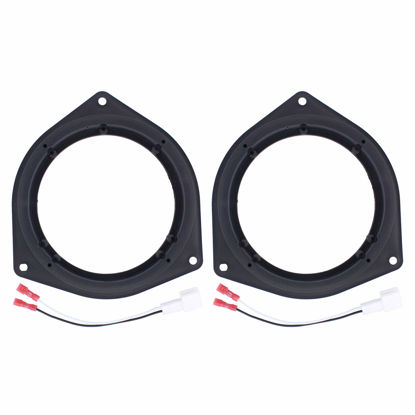 Picture of XtremeAmazing Car Stereo Door Speaker Adapter Mounting Plates 6.5 Inch Stand Ring Kit with Wiring Connector Harness Cable Plug Set of 2