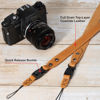 Picture of Padwa Lifestyle Soft Natural Leather Camera Strap - 1 inch Full Grain Cowhide Camera Straps for All Compact Cameras, Binoculars and Drone Remote Controls（Brown/Ostrich Skin Texture）