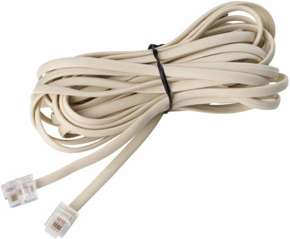 Picture of Telephone Cords for Landline Phones - Phone Cords for Landline Phones to Wall Jack - Superb Sound Quality + Sturdy Materials - Bone Ivory - Compatible with Devices w/a Phone Jack (15ft Phone Cord)