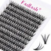 Picture of Lash Clusters 20mm Individual Lashes Cluster Black Volume Eyelash Clusters Long Individual Lash Extensions D Curl Cluster Lashes DIY Eyelash Extension (40D-0.07D, 20mm)