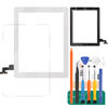 Picture of for iPad 2 Touch Screen Replacement A1395 A1396 Digitizer Sensor A1397 Touch Digitizer Panel Glass with Home Button,Cameral Holder,Middle Frame Bezel Parts Kits(No Fingerprint Function No LCD) White