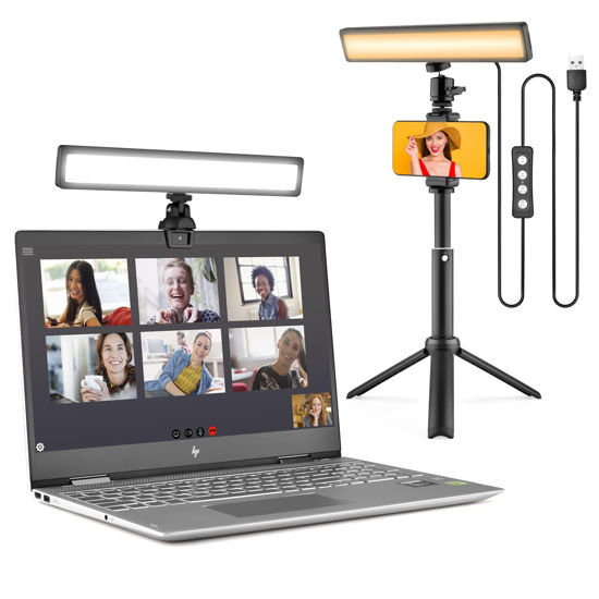 Picture of YELANGU Video Conference Lighting Kit - Enhance Your Video Calls with Dimmable LED Light Bar, Tripod, and Phone Stand for Clear and Professional Videotaping, Streaming, and Zoom Meetings