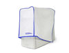 Picture of Computer Dust Solutions CPU Dust Cover, Covers PC Case, Silky Smooth Antistatic Vinyl, Translucent Coconut Cream Color with Blue Trim, Several Sizes Available, for Mid Tower (8.2W x 16H x 18.5D)