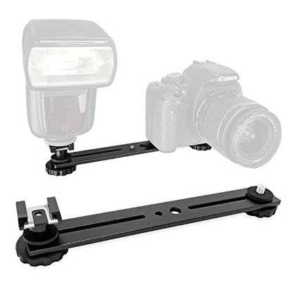 Picture of LimoStudio 7.75 inch Straight Camera Flash Bracket 1/4"-20 Screw Cold Shoe Mount for Video Lights, Microphone, Monitor and Camera Accessories, AGG2317