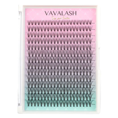 Picture of VAVALASH Individual Cluster Lashes 280 PCS DIY Eyelash Extension Light and Soft Faux Mink Slik Lash Clusters Easy Full Lash Extensions DIY at Home (20D-D Curl-9-16mm Mix)