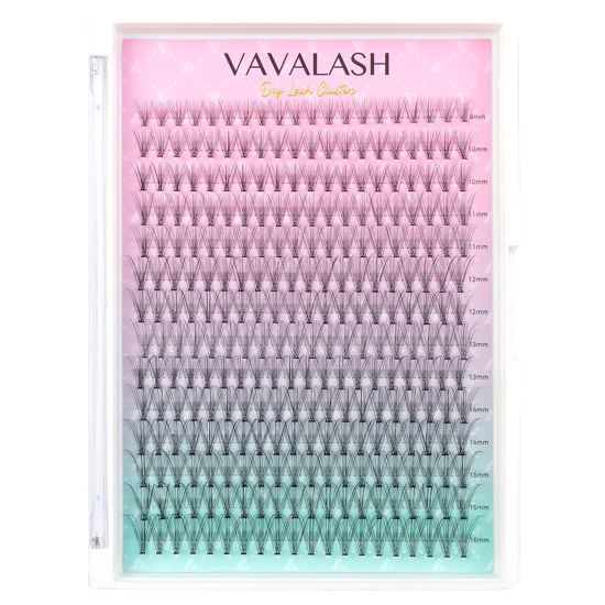 Picture of VAVALASH Individual Cluster Lashes 280 PCS DIY Eyelash Extension Light and Soft Faux Mink Slik Lash Clusters Easy Full Lash Extensions DIY at Home (10D-C Curl-11mm)